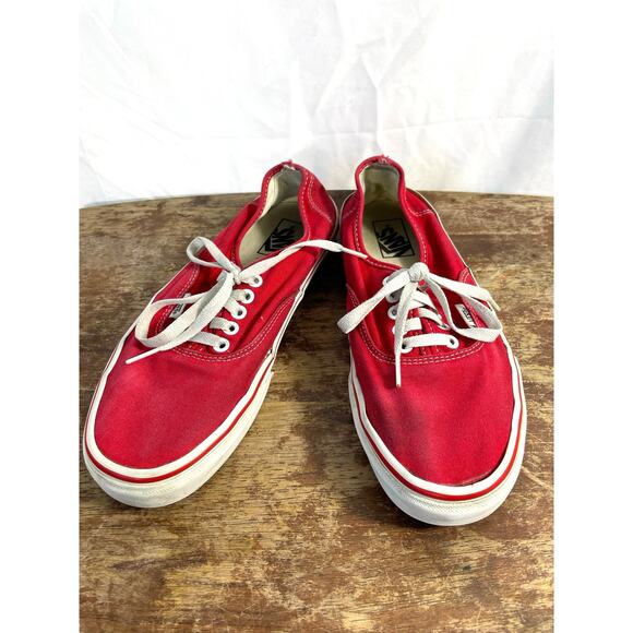 Vans Authentic Red Canvas Sneakers US Men’s 9.5 - Picture 1 of 6